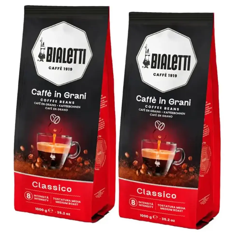 Pack Café Bialetti 2 o 3 unidades de 1 Kg Classico, Intenso o Pregiato Grano  3