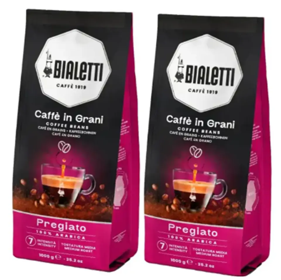 Pack Café Bialetti 2 o 3 unidades de 1 Kg Classico, Intenso o Pregiato Grano  4