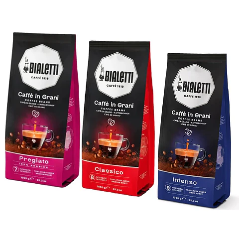 Café Bialetti Classico Intenso o Pregiato en Grano presentación 1Kg 