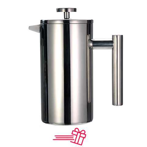Cafetera Prensa Francesa 1 lt Acero Inoxidable de Doble Pared