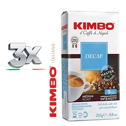 Café Kimbo Descafeinado Molido 3 unidades x 250 gr