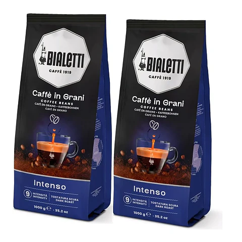 Pack Café Bialetti 2 o 3 unidades de 1 Kg Classico, Intenso o Pregiato Grano 