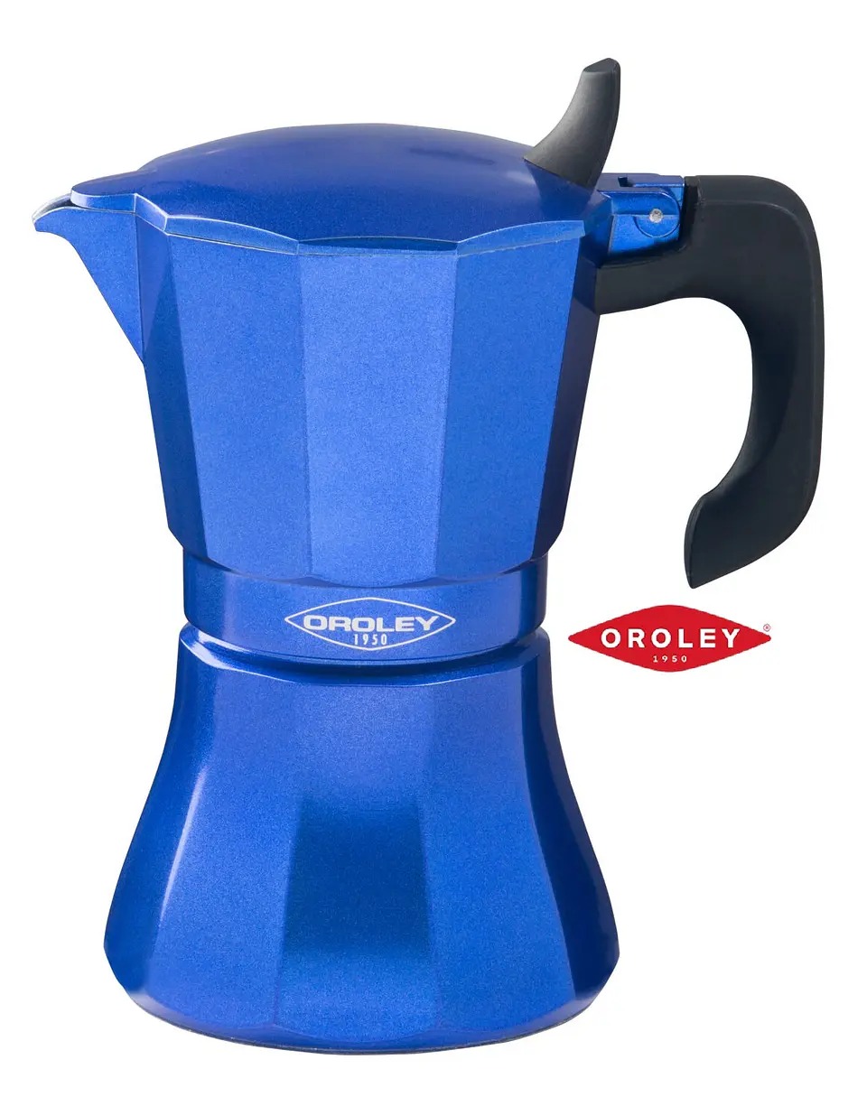 Cafetera Moka Italiana Express Petra Inducción Oroley 9 Tazas Azul o Verde 1
