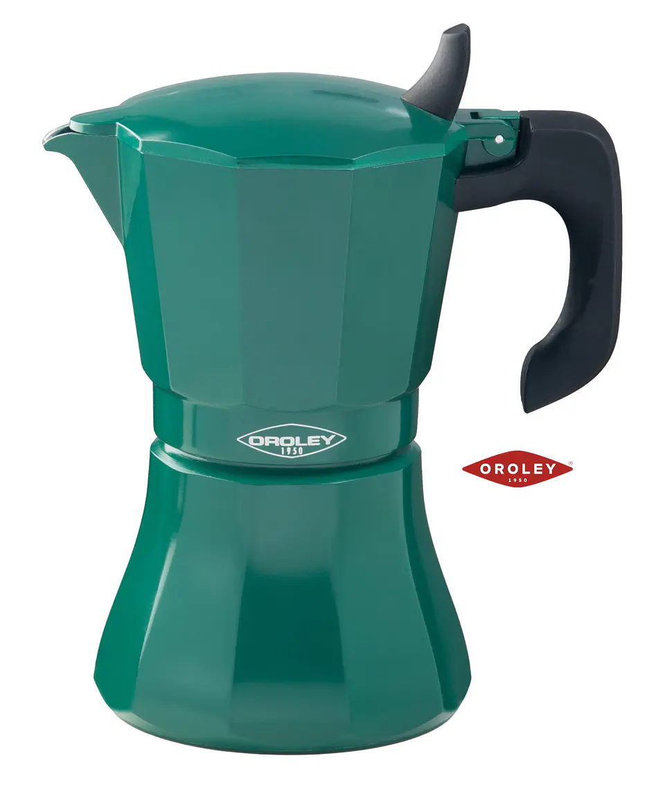 Cafetera Moka Italiana Express Petra Inducción Oroley 9 Tazas Azul o Verde 2