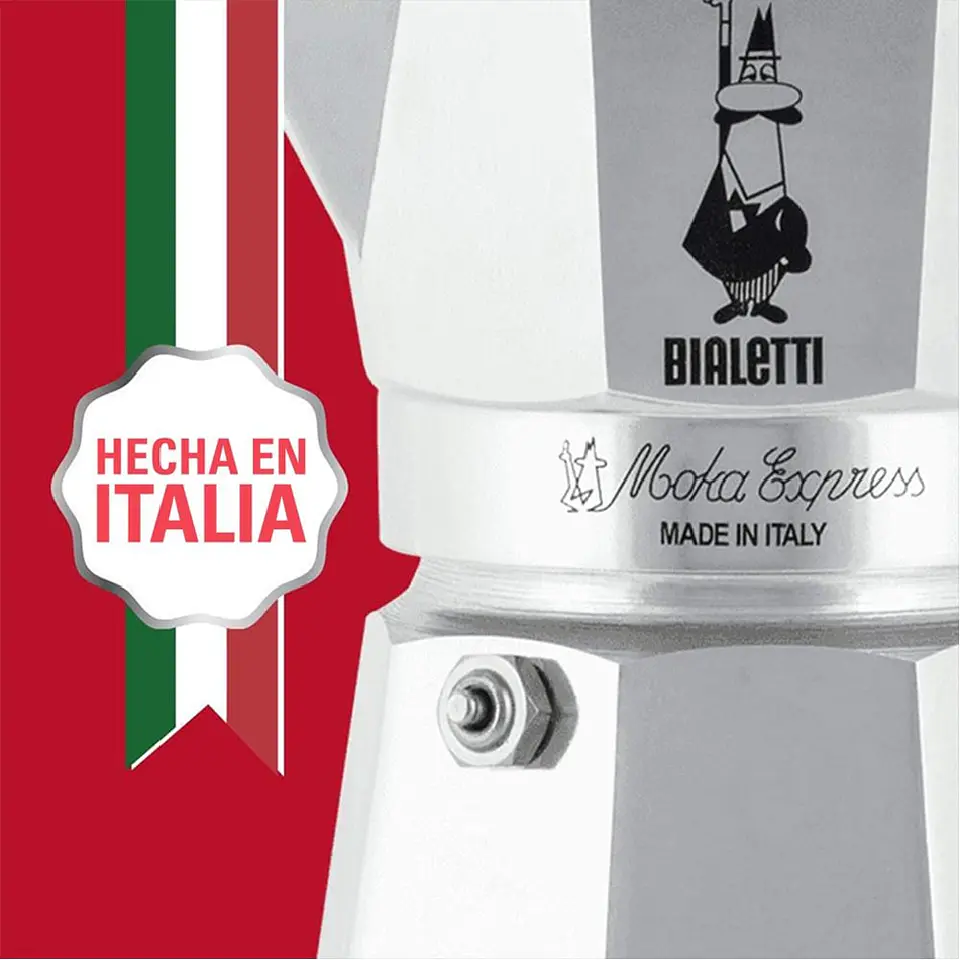 Cafetera Moka Italiana Bialetti 3 Tazas y Café Bialetti Molido Perfetto Moka 250gr 4