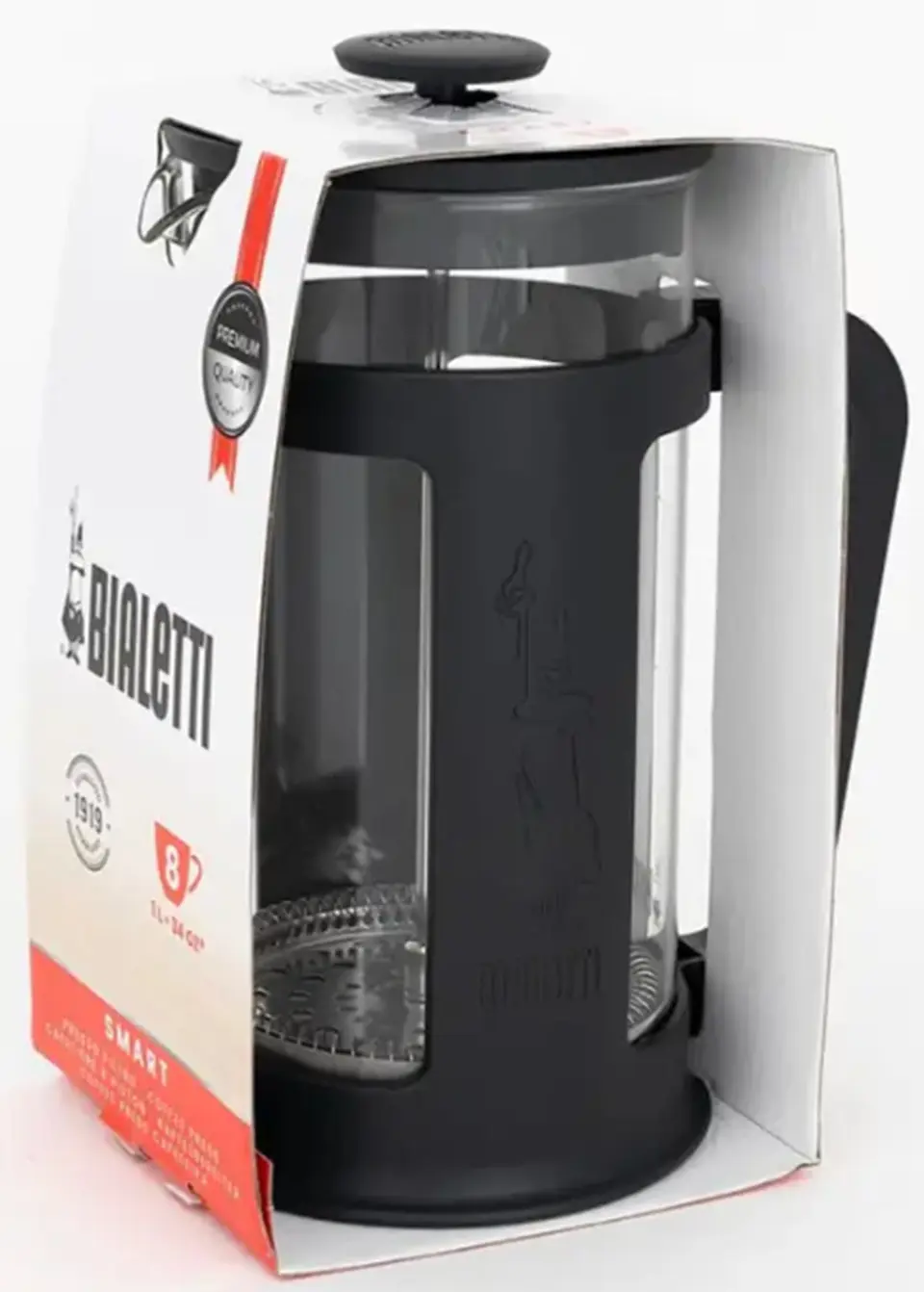 Cafetera Prensa Francesa Smart Bialetti 1 lt Negra 2