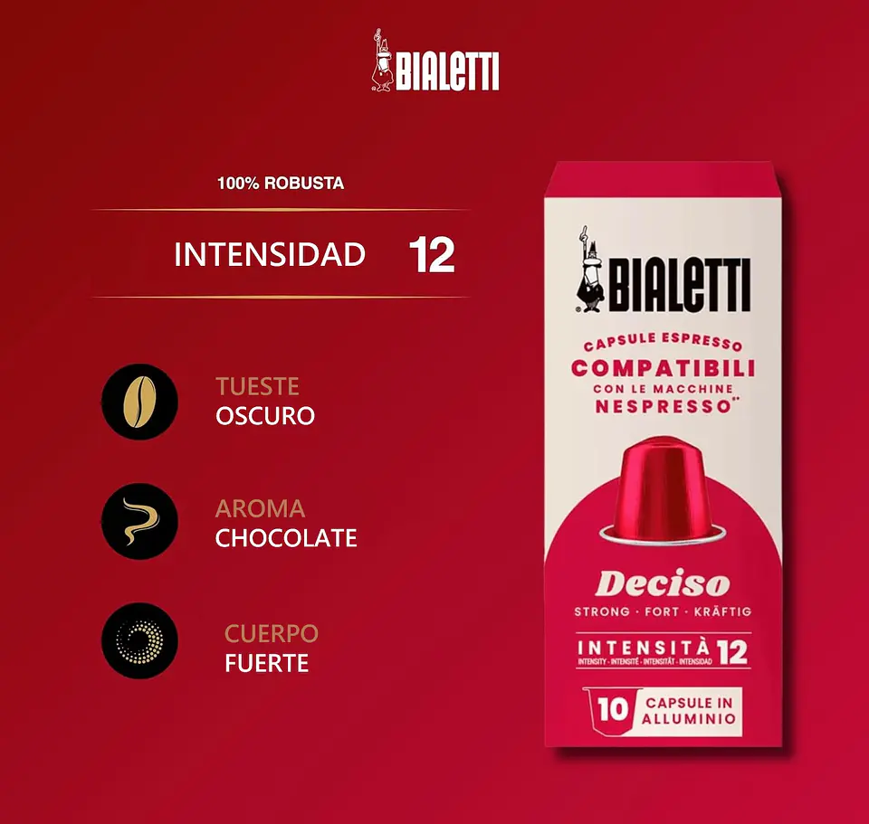 Cápsulas café BIALETTI Intenso Deciso compatibles Nespresso ® (2 cajas) 2