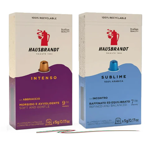 Cápsulas café Hausbrandt Intenso y Gourmet compatibles Nespresso ® (2 cajas)