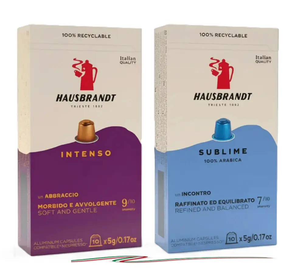 Cápsulas café Hausbrandt Intenso y Gourmet compatibles Nespresso ® (2 cajas) 1