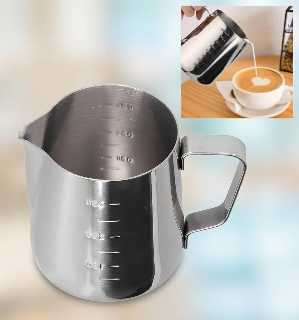 Jarra latte art  350 ml de acero inoxidable para espumar leche para café 3