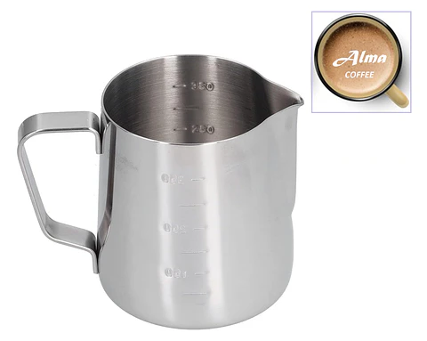 Jarra latte art  350 ml de acero inoxidable para espumar leche para café