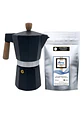Cafetera Moka Italiana Negra 6 Tazas + Café Especialidad Colombia Femenino 100gr - Miniatura 1