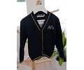 KNITTED CARDIGAN - NAVY BLUE
