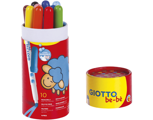 GIOTTO BE-BE WASHABLE FELT PENS CUP BOX OF 10