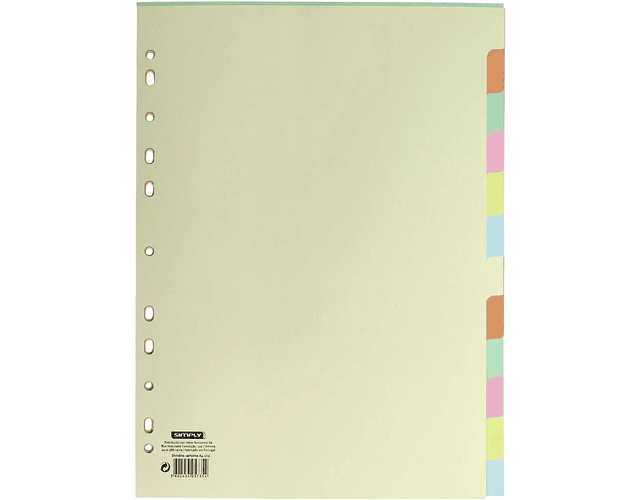 SIMPLY DIVIDER A4 12 PAGES ASSORTED COLOURS
