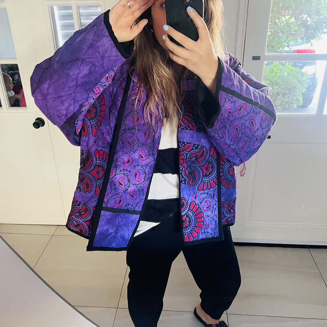 Chaqueta acolchada estilo kimono overzised 4