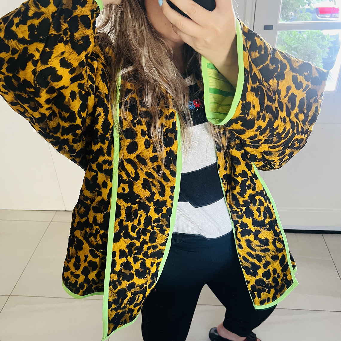 Chaqueta acolchada estilo kimono overzised 5