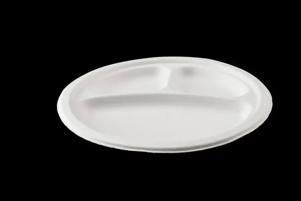 PLATO BIODEGRADABLE 9´´3DIV 23CM (VENTA POR CAJA X 10 PAQ) 1