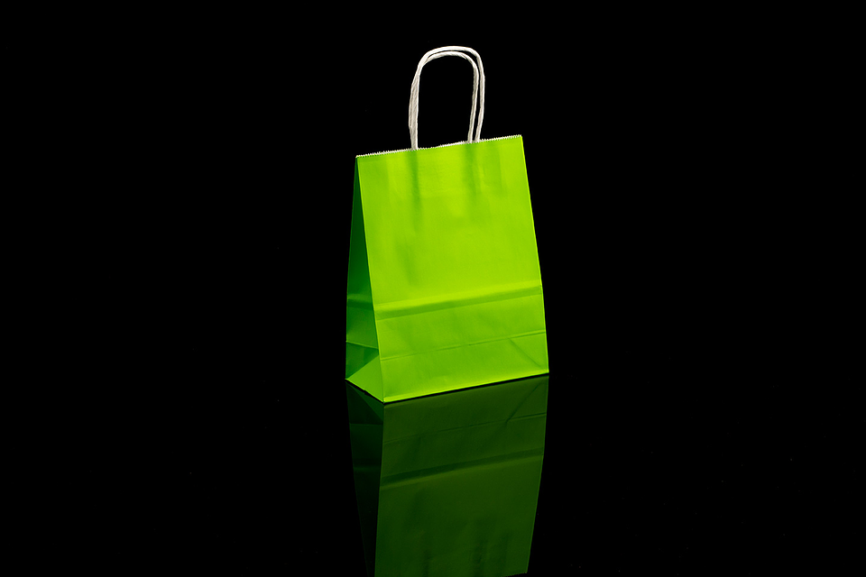 BOLSA DE KRAFT VERDE 16X21X8 X12UN 1