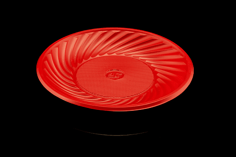 PLATO N 22 CM  ROJO  PAQ X25UN