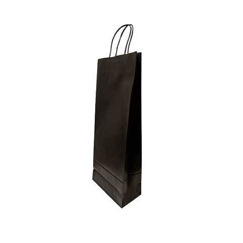 BOLSA MANILLA NEGRA PARA VINO  15X8X39,5 12UN/PAQ