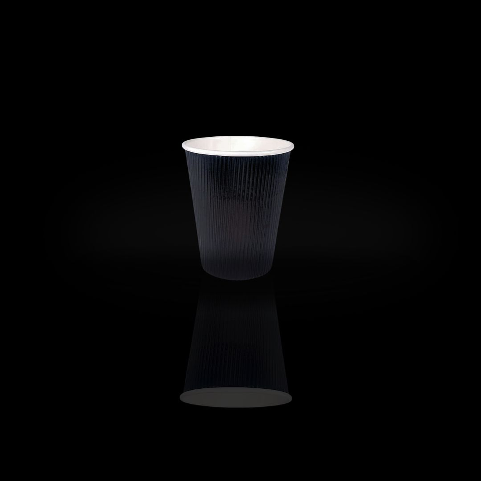 VASO RIPPLE NEGRO 12OZ 25UN/PAQ 20PAQ/CAJA (Venta por CAJA X 20 PAQ) 1
