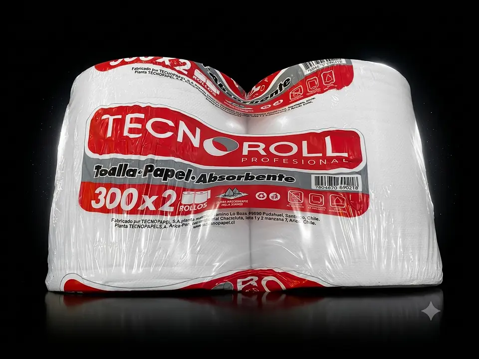 TOALLA TECNOROLL HOJA SIMPLE 2ROLLOSXPACK 300MTS 1