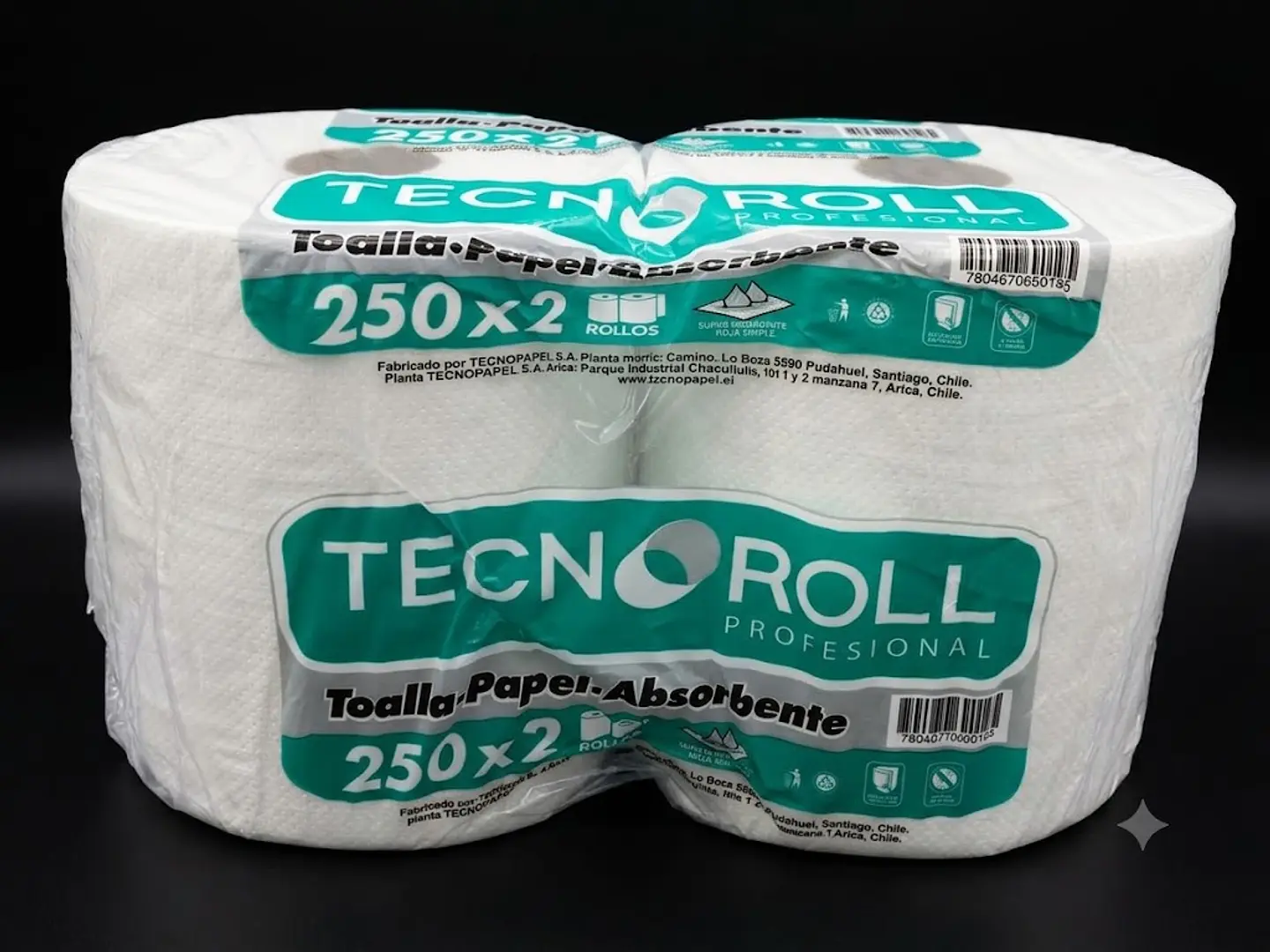 TOALLA TECNOROLL HOJA SIMPLE 2ROLLOSXPACK 250MTS 1