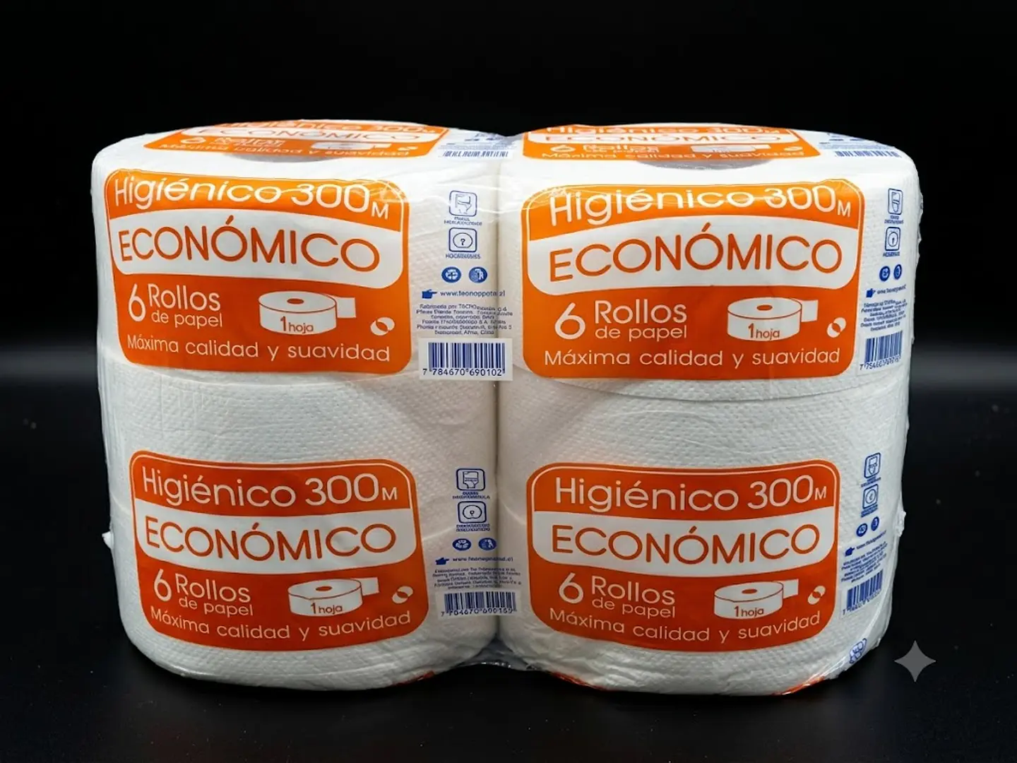 HIGIENICO ECONOMICO TECNOROLL HOJA SIMPLE 6X300MTS 1