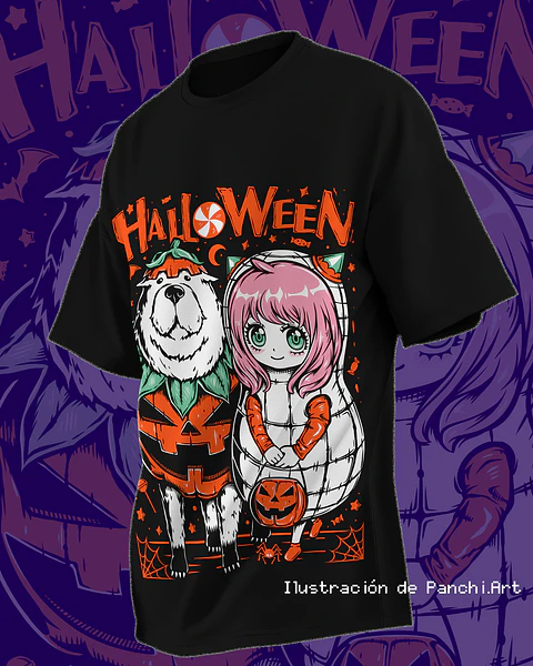 Polera negra - Anya y Bond - Spy Family - Halloween