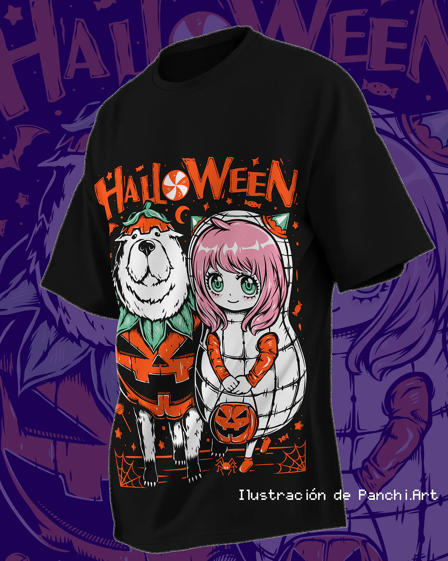 Polera negra - Anya y Bond - Spy Family - Halloween 1