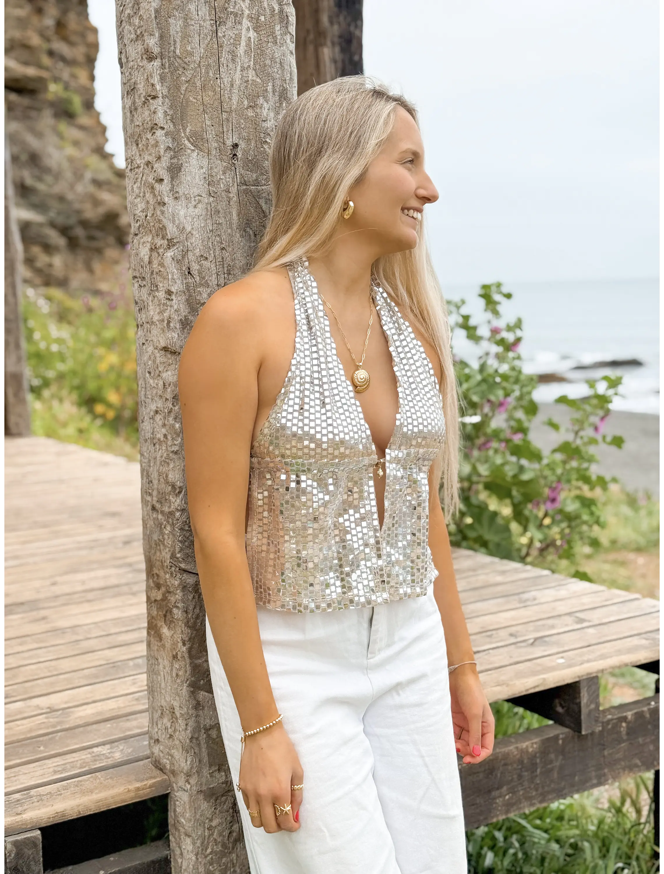 TOP MERMAID PLATEADA BRILLO 1