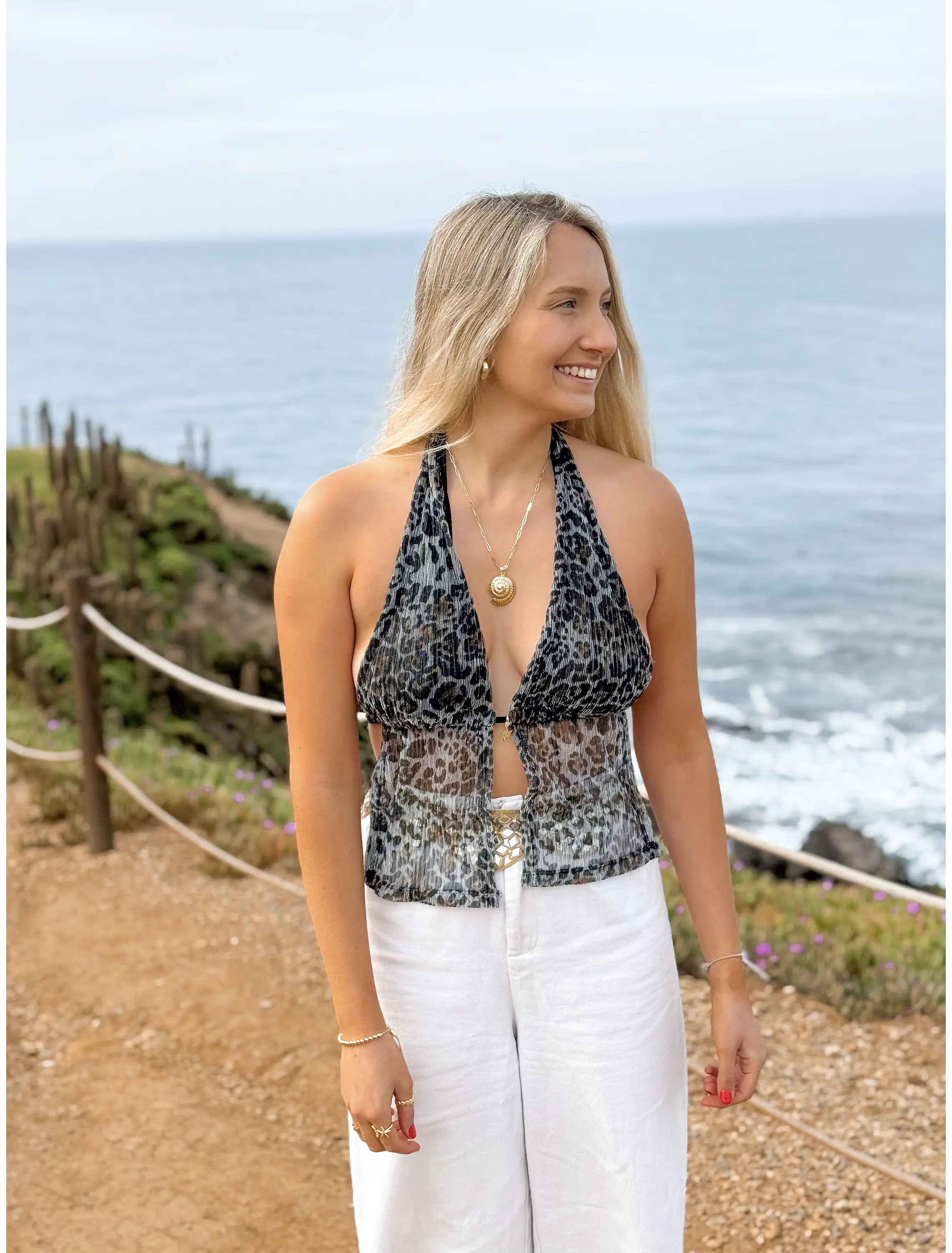 TOP MERMAID ANIMAL PRINT GRIS 2