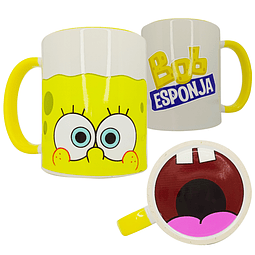 Tazón Cerámico con boca abajo Bob Esponja DTF UV