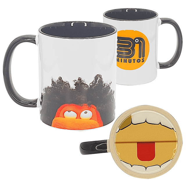 Tazón Cerámico con boca abajo 31 Minutos Fredy Turbina DTF UV