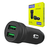Cargador de Vehículo con Doble Puerto USB y Salida Total de 2.4A. / Motomo Modelo MO-2991