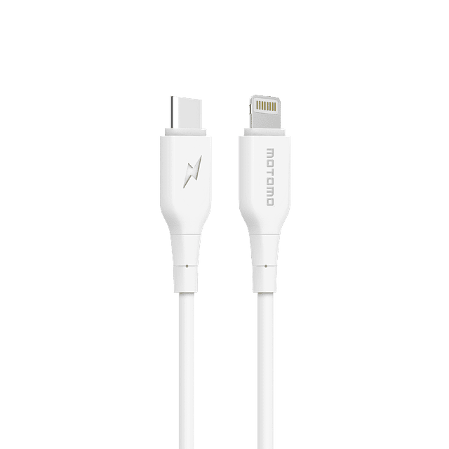 Cargador Rápido Motomo MO-313C 25w Dual + Cable Tipo C a Ligthning Blanco
