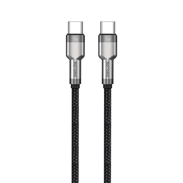 CABLE USB TIPO C A TIPO C 60W CARGA RAPIDA METALICO MOTOMO
