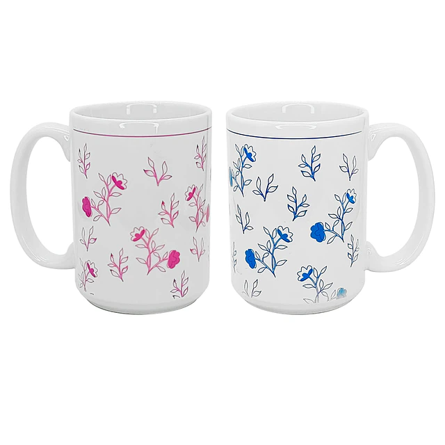 Tazón Cerámico 13oz 380ml Flores Vintage Linea Botánica 