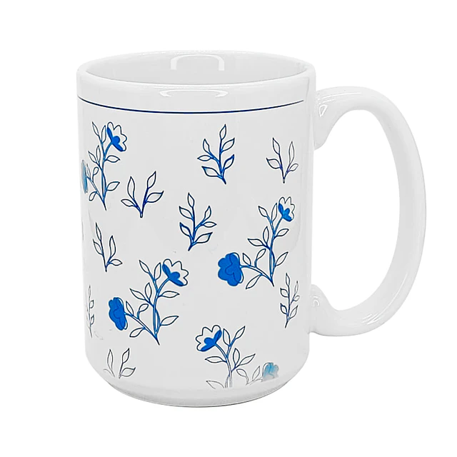 Tazón Cerámico 13oz 380ml Flores Vintage Linea Botánica 