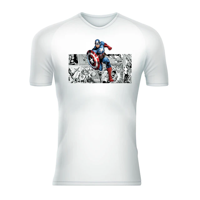 Polera Unisex 100% Poliéster Capitán América