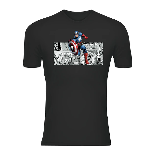 Polera Unisex 100% Poliéster Capitán América