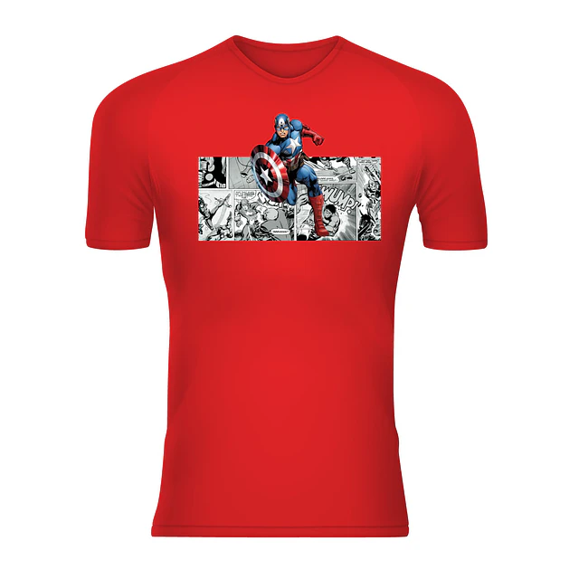 Polera Unisex 100% Poliéster Capitán América
