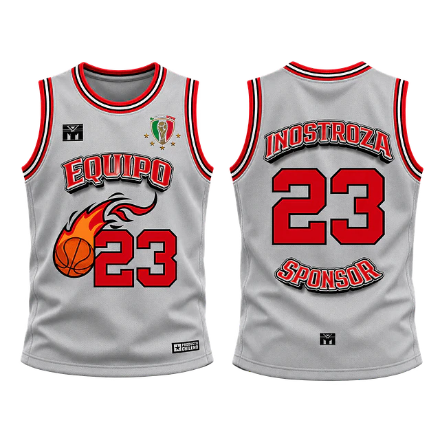 Camiseta de Basquetbol Il Campione Gris Fireball