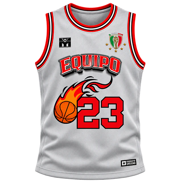 Camiseta de Basquetbol Il Campione Gris Fireball