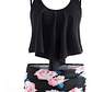 Bikini Tiro Alto Negro Floral - Bikalto02 - Miniatura 1