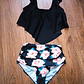 Bikini Tiro Alto Negro Floral - Bikalto02 - Miniatura 2