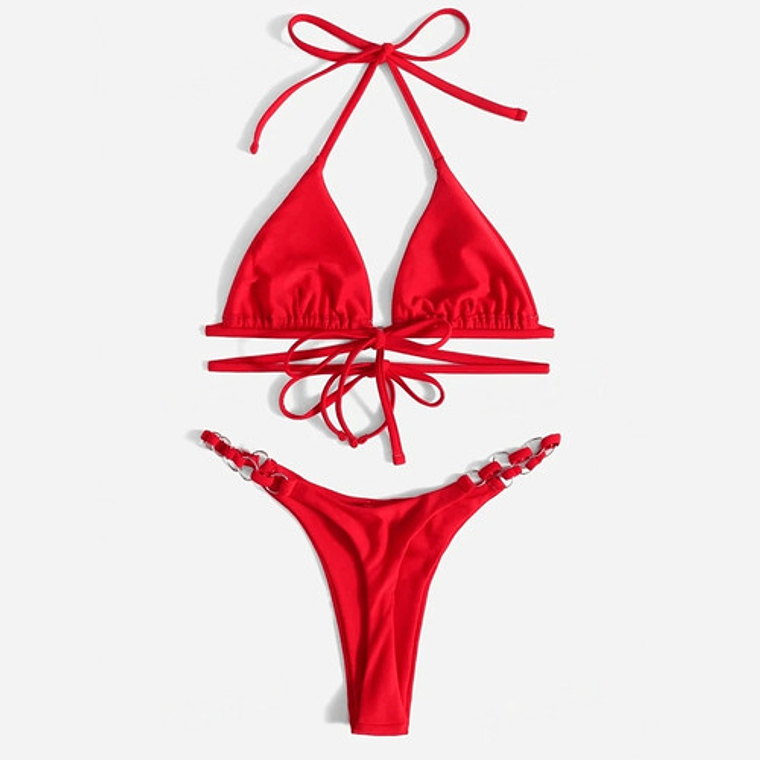 Bikini Tipo Tanga Rojo - Sr01 2