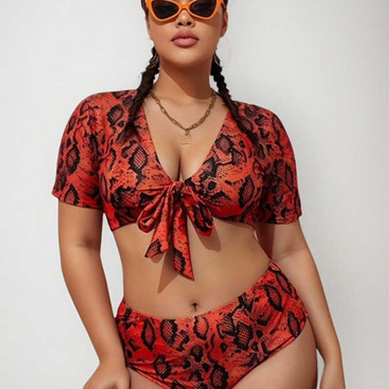 Bikini Tiro Alto Tallas Grandes - Bikg04m 1