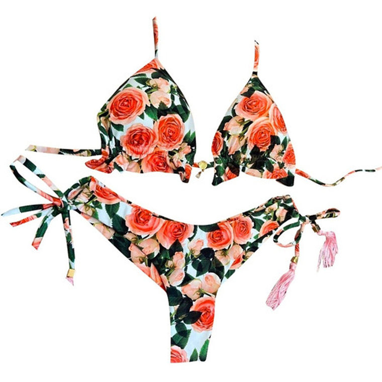 Bikini Tipo Tanga Color Floral - Bik02 2